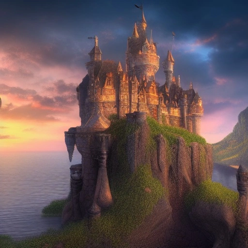 89559-936694573-sprawling fantasy castle on an island cliff, intricately detailed, sunset, photorealistic, 8k, hdr.webp